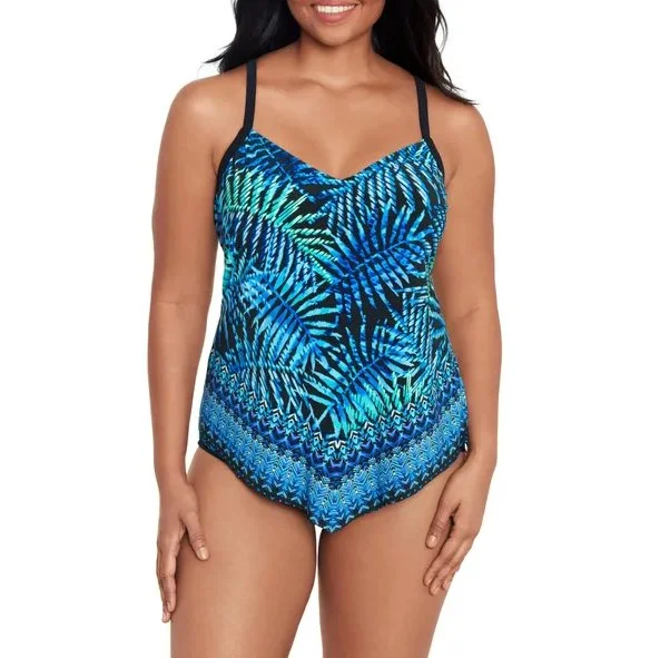 TRIMSHAPER  HANK TIKI TROPICAL TANKINI TOP