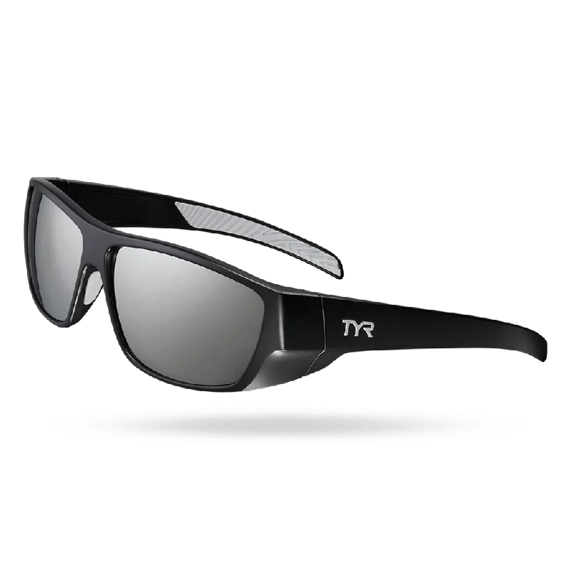 TYR Knox Mens Wrap Sunglasses Silver Black