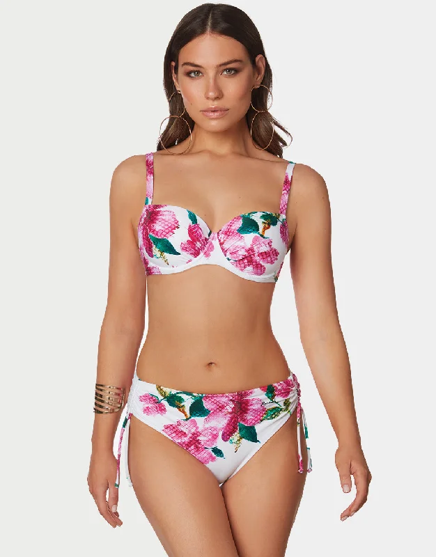 Valeria Moulded Underwired Bikini Set - White and Floral