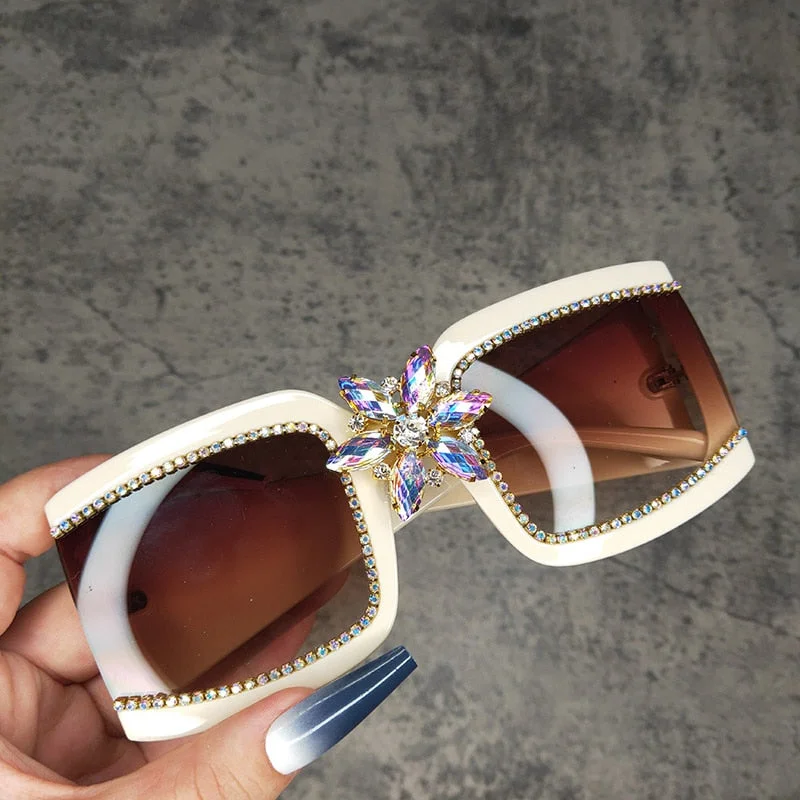 Women's Summer Oversized Square Diamond Vintage Outdoor Sunglasses